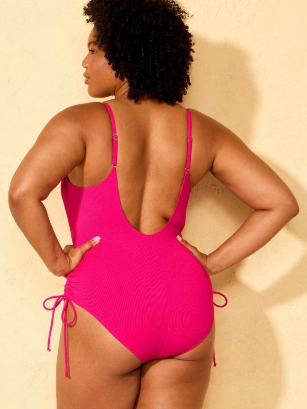 Women's Ribbed Adjustable
Drawstring Medium Coverage One Piece Swimsuit - Picture 2 of 8